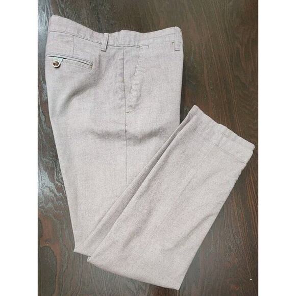 Ted Baker London Pants Mens 38R Flat Front Mid Rise Straight Leg Trousers Cotton - Picture 1 of 11